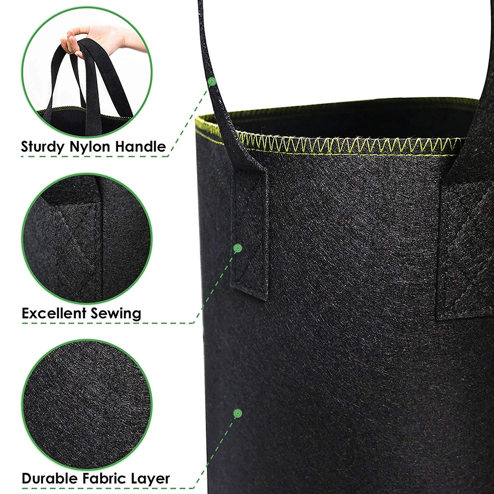 

10 Gallon Vegetable Flower Aeration Grow Bag Planting Pot Container Felt Plants Growing Bag Garden Planting Potato Grow Bag