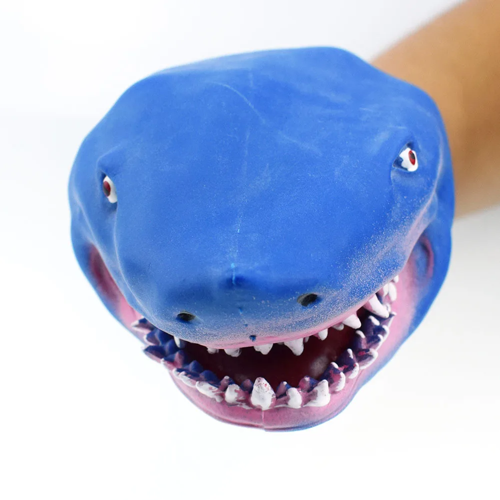 1 шт. зеленые мягкие TPR Bule shark ручные кукольные перчатки игрушки Детская игрушка