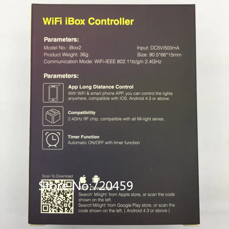 Mi-светильник Led WiFi box 2,4G беспроводная Wifi коробка с регулируемой яркостью Приложение iOS Android пульт дистанционного управления для лампочка milight и контроллер IBOX2