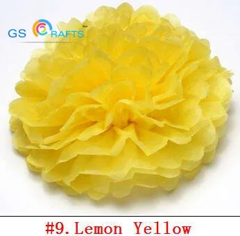 9 lemon yellow 15 шт. Папиросные бумажные помпоны смешанного размера бумажные Цветочные шары для дня рождения, вечеринки, свадьбы, детского душа, украшения для свадебного праздника - Цвет: 9 lemon yellow