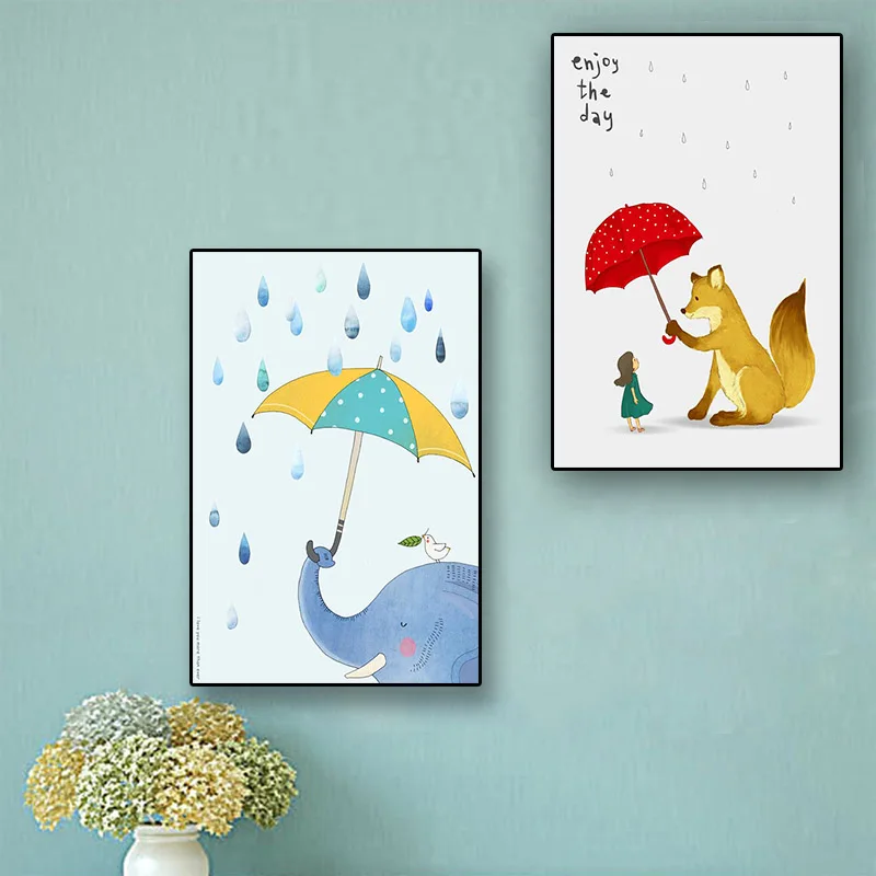 Чехол с откидной крышкой изображением слона из мультфильма беличьего меха холст