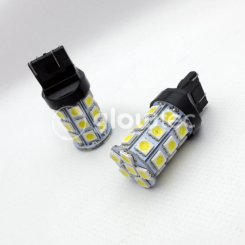 Оптовая продажа 10 шт. белые светодиодные стоп сигналы T20 27SMD 5050 лампы заднего