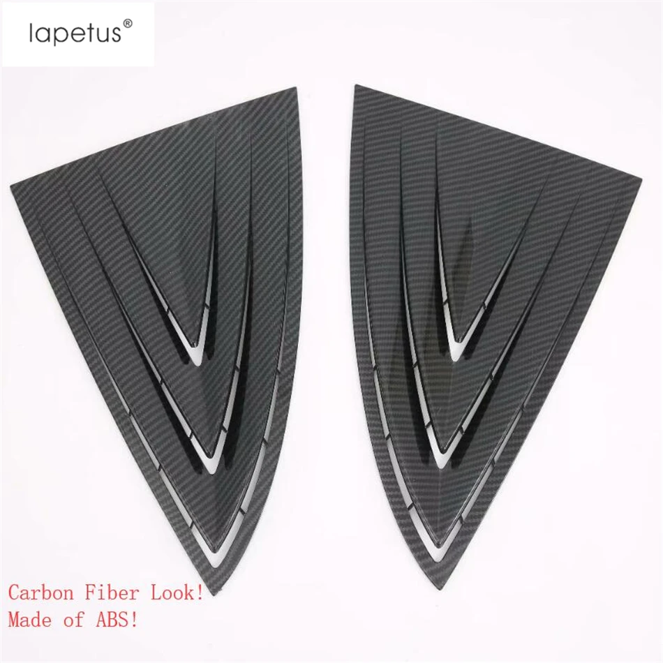 Lapetus Accessories For Tesla Model 3 2018 - 2021 ABS Rear Tail Louver Window Windshield Spoiler Triangle Wing Cover Trim | Автомобили и