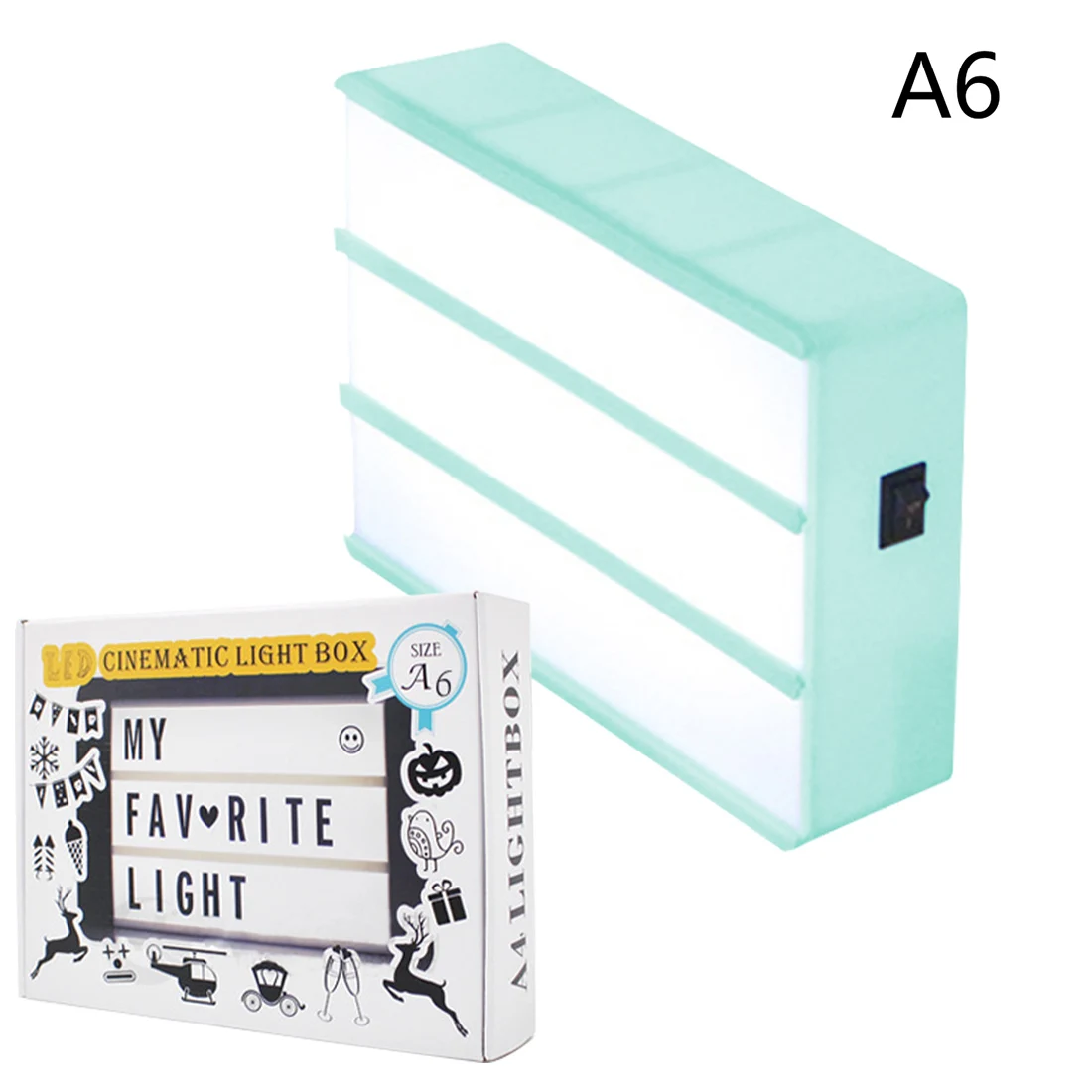 A4/A6 USB AA батарея светодиодный комбинированный ночник коробка буквы Сделай Сам символ карты украшение лампа доска для сообщений Лайтбокс - Испускаемый цвет: A6 Green 90pcs