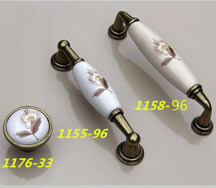 96 мм античная латунь кухонный шкаф ручка rustico сельская керамика комод тянуть