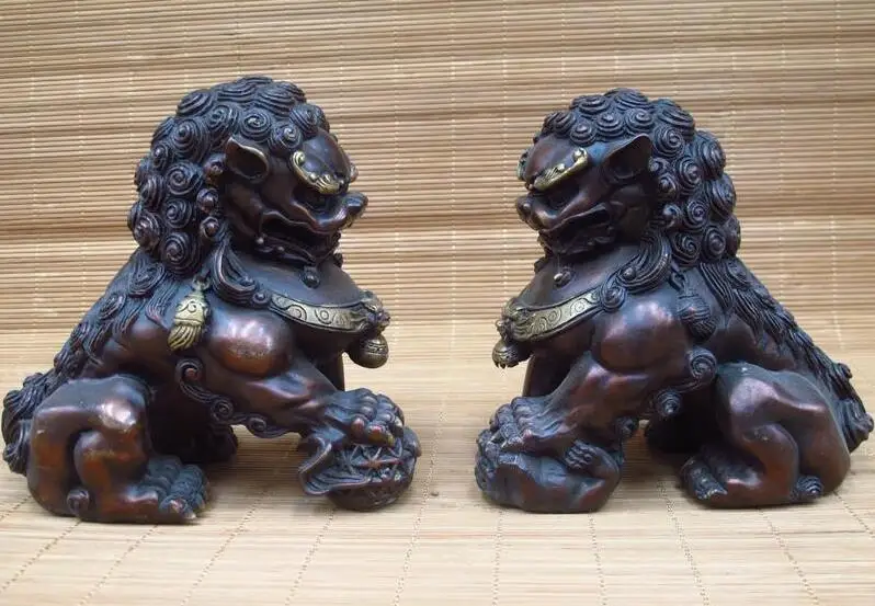 Китай (материк) Королевский Feng Shui чистая красная бронза зла охранник двери Фу