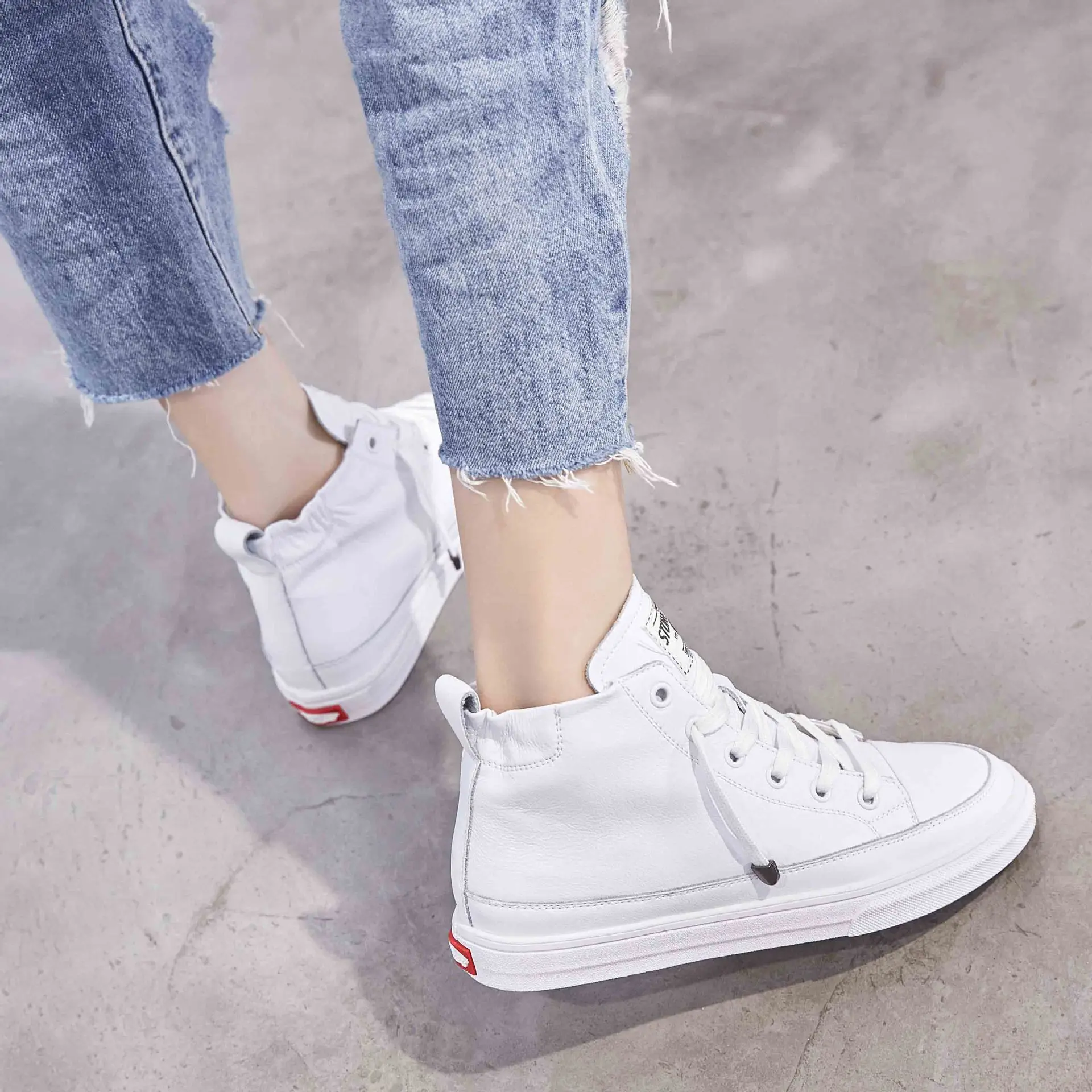 SWYIVY chaussures femme; женские кроссовки с высоким берцем; коллекция года; сезон осень; белая повседневная обувь; женские кроссовки; женская обувь из вулканизированной кожи