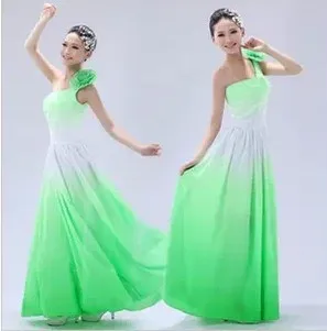 Длинная юбка градиентного цвета платье для хора службы национального танца