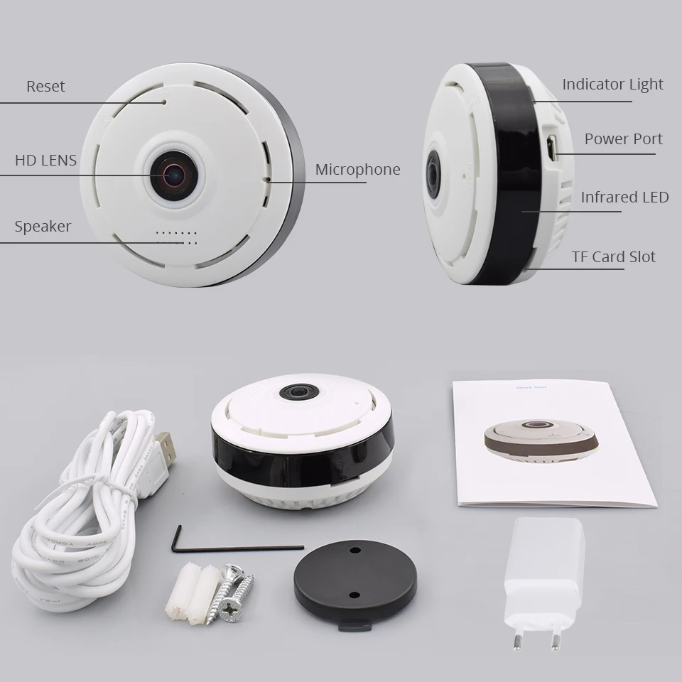 1.3MP IP Камера Wi Fi 960 P Беспроводной панорамный fi FishEye дома безопасности CCTV Камара 360