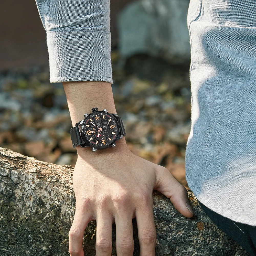 Часы наручные WWOOR Мужские кварцевые брендовые Роскошные деловые аналоговые в