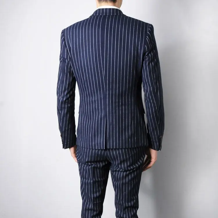 2017 Новый мужской вертикальный полосатый костюм мужские тонкие свадебные костюмы