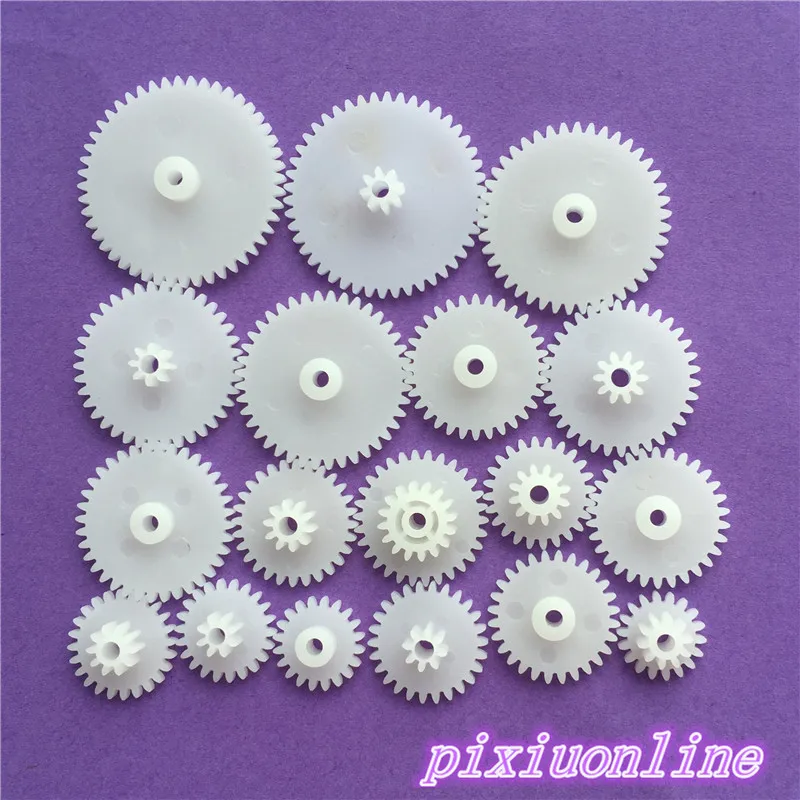 80pcs Plastic DIY Gear Set: Single Double Layer Crown, Shaft, Axle Sleeve, Tooth Strip, Bevel Gear for Robotics Engineering image 4