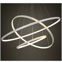 blackwhite color modern pendant lights for living room dining room 4321 circle rings acrylic aluminum body led ceiling lamp