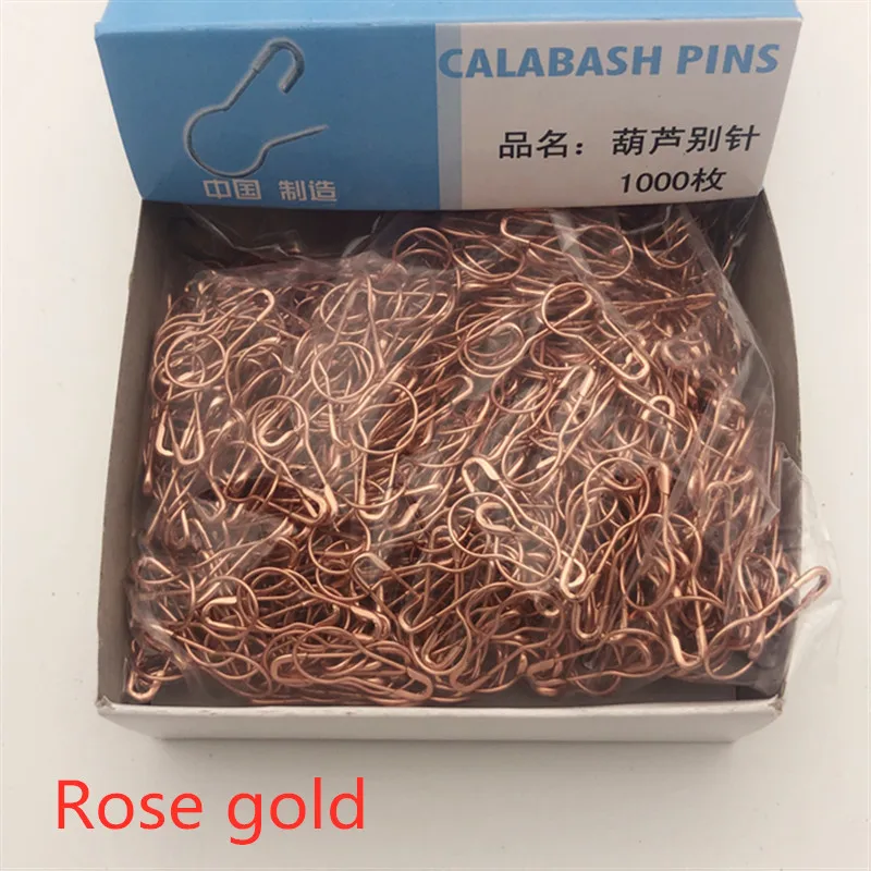 Rose gold 1000 шт много цветов железные материальные белые грушевидные золотые черные Серебряные бронзовые зеленые фиолетовые защитные булавки Длина(20 мм - Цвет: Rose gold