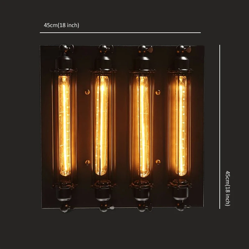 Винтажный потолочный светильник в стиле ретро 4 лампы Эдисона металлический