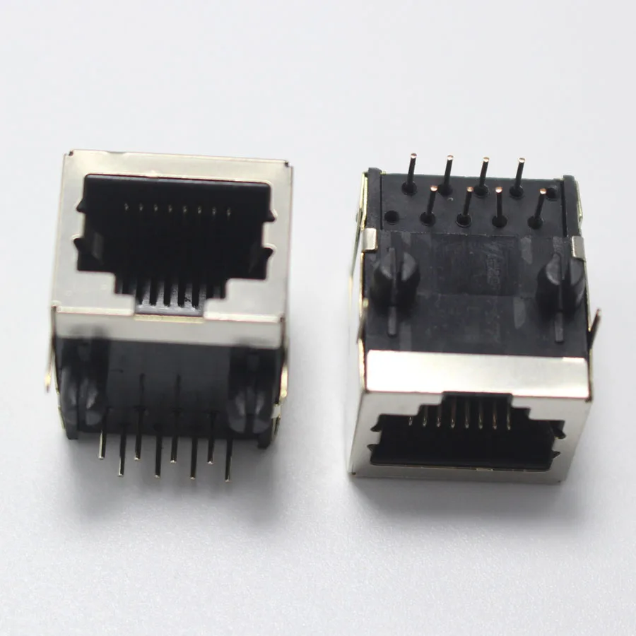 2 шт. разъем RJ45 Femlae со светодиодной подсветкой 58 сетевой правый угол 8P8C интерфейс