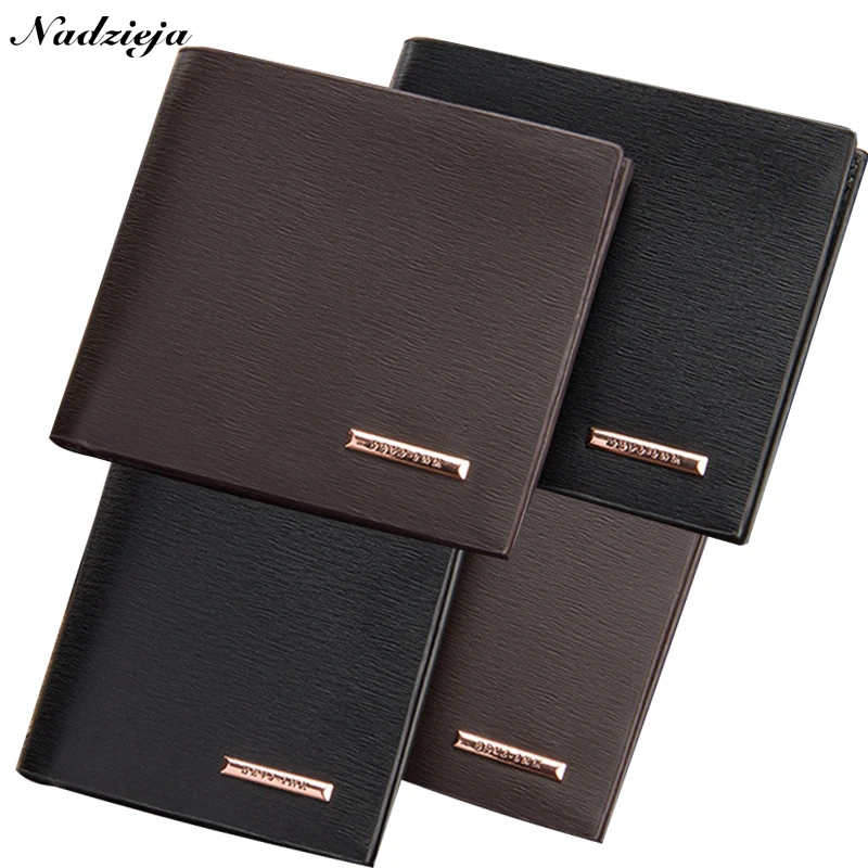 

Brand Designer Luxury Men Slim Short Wallet Coin Purses Male PU Leather Money Billfold Pocket Credit Card ID Holders Case Clips