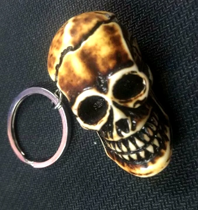 

Free Shipping yqtdmy newest 12 pcs Imitation Carving Horror Skeleton Skull Head Jewelry Keychain