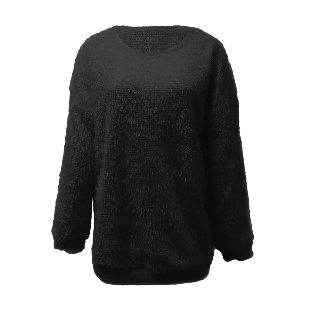 JAYCOSIN Hot Fashion Design Women Solid O-Neck Loose Knitted Warm Long Latern Sleeve Sweater Blouse High Quality Sweaters New | Водолазки
