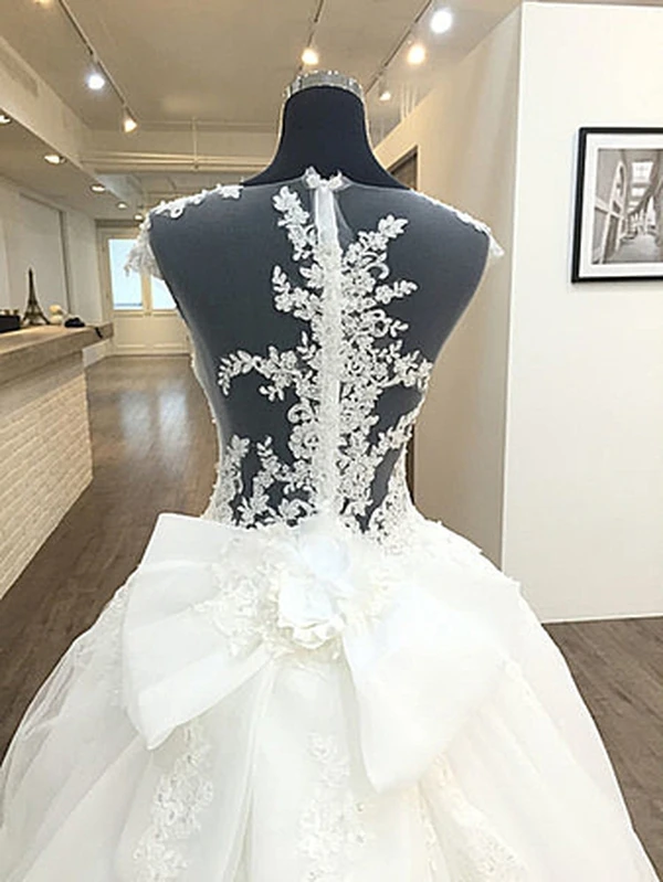 Katristsis d 2019 Ball Gown Wedding Dresses Lace Appliques Gowns Vestido De Novias O-Neck Princess Luxury Cathedral Train | Свадьбы и