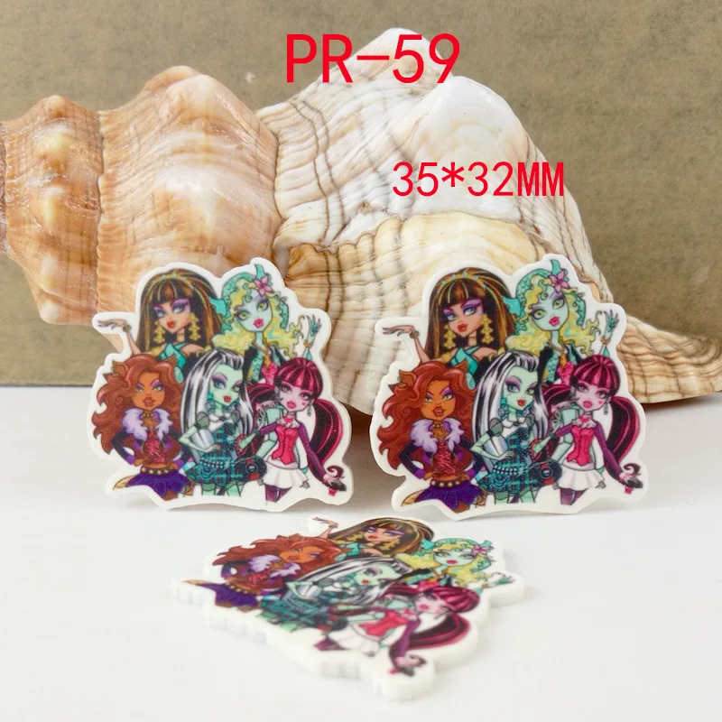 Мультфильм патч Монстер Хай фигурка гриль ремесла плоское заднее украшение из