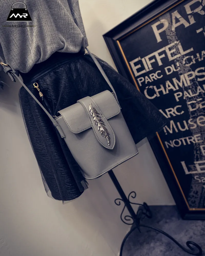 Клапан Кармана 2016 Хан Издание Новых Ведро Pu перо женская Склон Через Небольшой