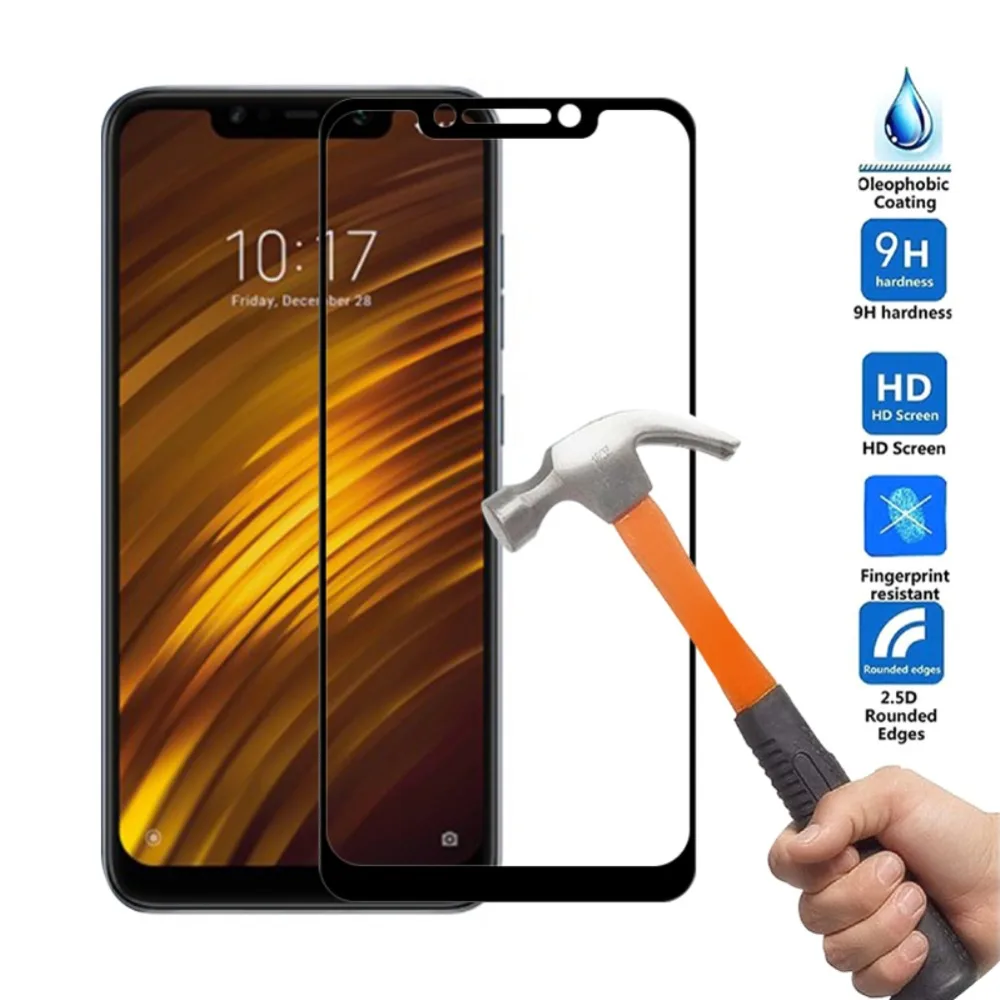 Закаленное стекло для Xiaomi Pocophone F1 Защита экрана Xiomi Poko F 1 1F Poco защитное пленка с