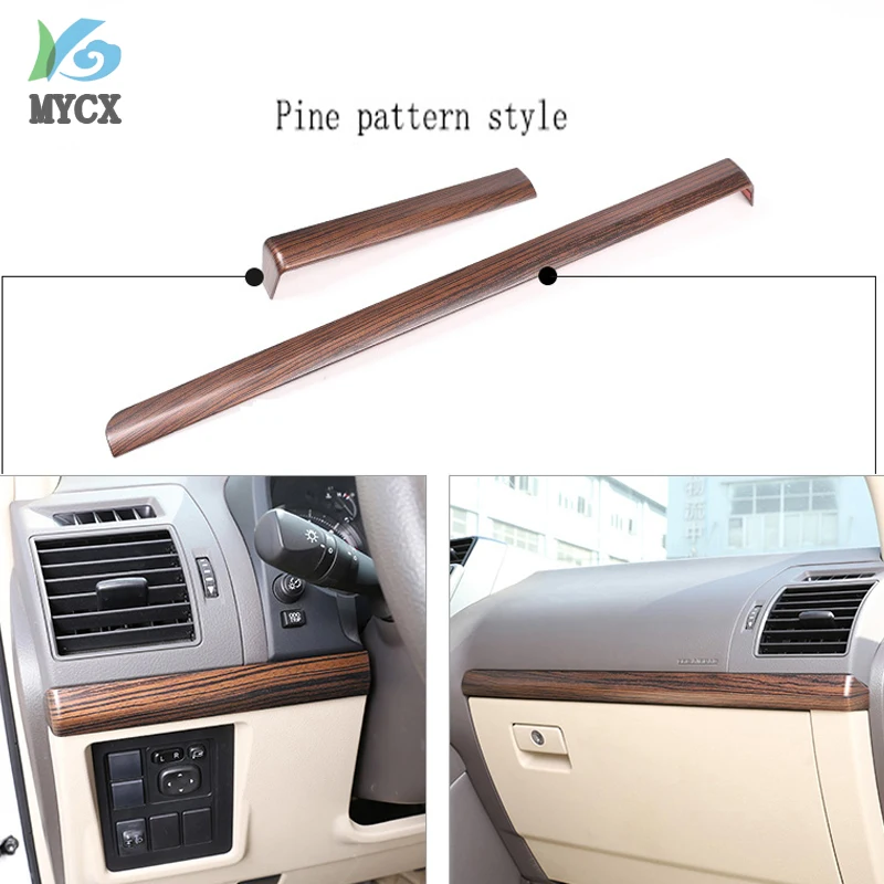 

Pine Wood Grain For Toyota Land Cruiser Prado FJ150 150 2010-2018 car ABS Interior Passenger Side Decoration Strip Trim For LHD