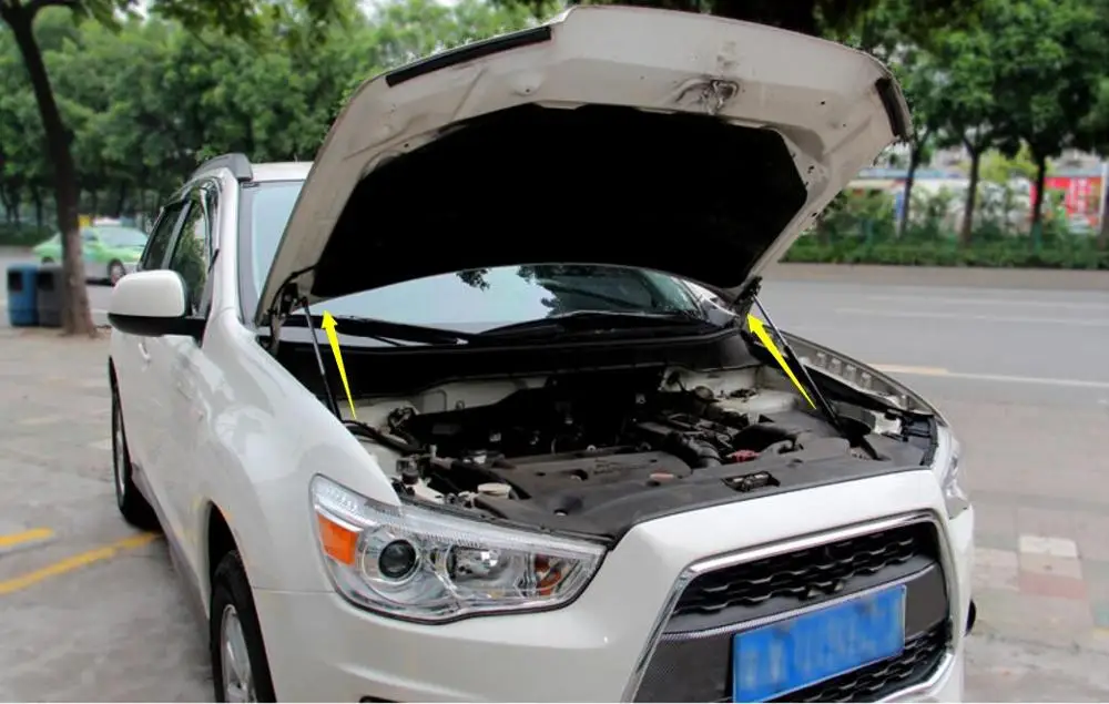 Правая передняя фара противотуманная фара для Mitsubishi Outlander ASX Нержавеющая Ремонт передняя крышка капота двигателя гидравлический стержень, пружинный упор шок баров кронштейн 2011