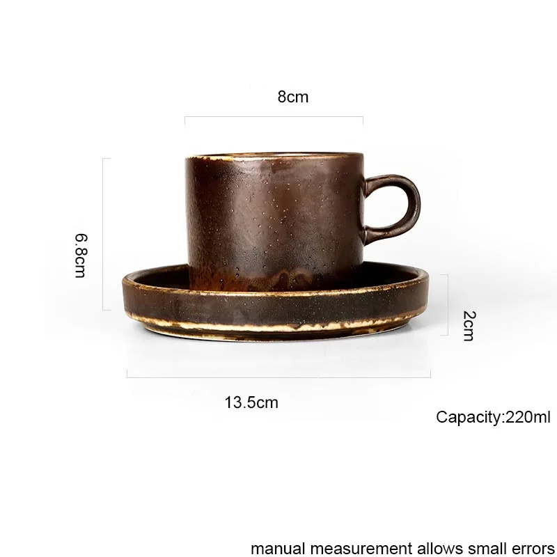 220 мл старинная чашка для кофе в японском стиле грубой керамики с блюдцем