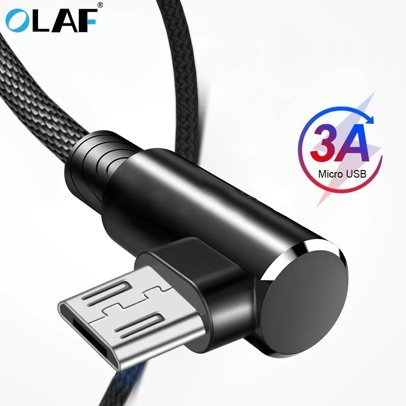 Олаф Micro USB кабель 2A быстрое зарядное устройство USB шнур 90 градусов локоть нейлон плетеный кабель для передачи данных для samsung Xiaomi LG Android Microusb