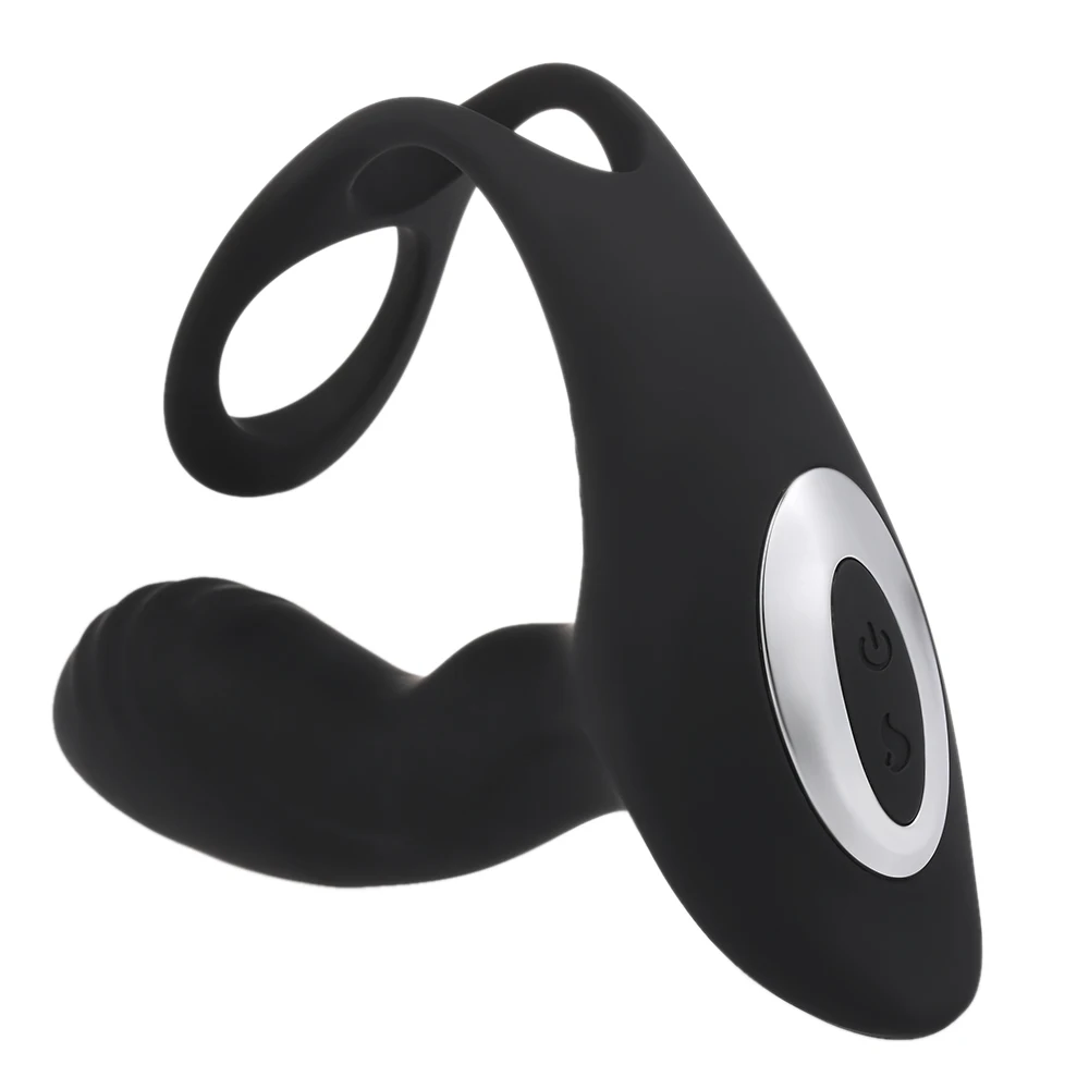 Массажер простаты с кольцом на пенис Анальная пробка вибратор секс-игрушки для