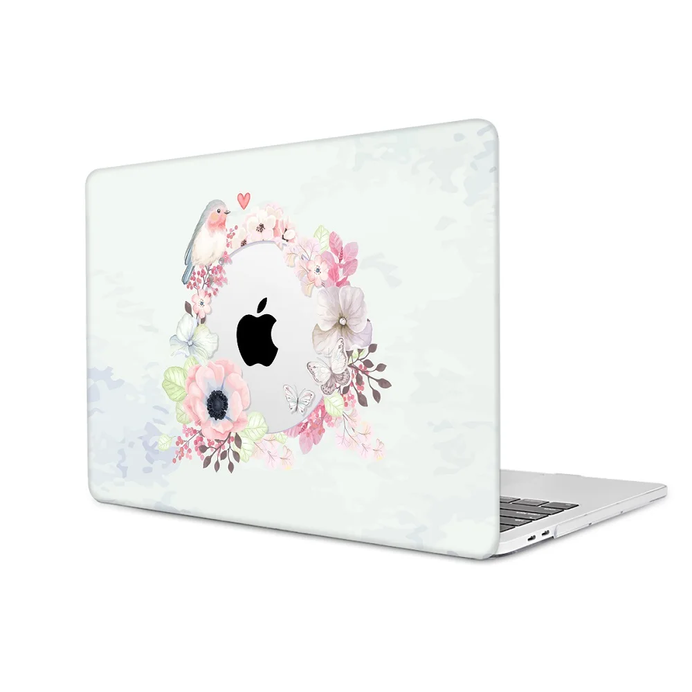 Жесткий Чехол для ноутбука с цветочным принтом для Macbook Pro retina 11 12 13 15 Air Pro 15 16 A2141 A1932 A1989 чехол с кристаллами