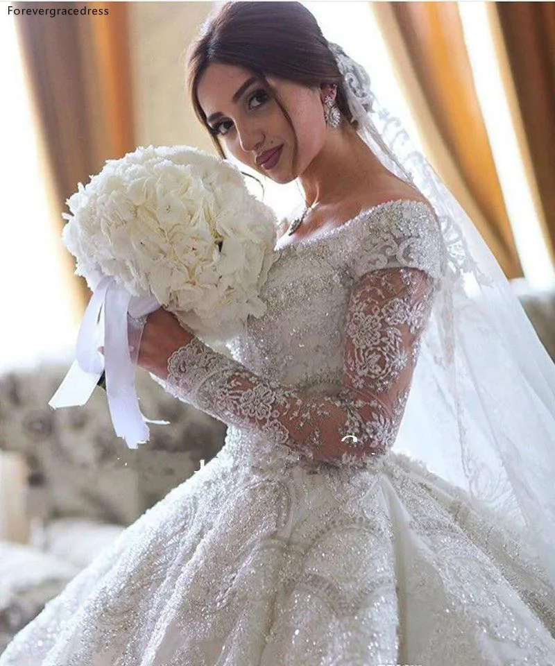 2020 принцесса роскошные ювелирные изделия из чистого кружевное свадебное платье