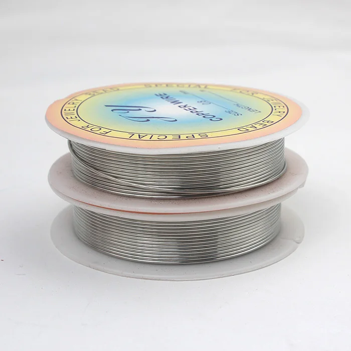 2 Silver 2шт 20 Калибр 0,8 мм украшения, медная проволока золотого, серебряного, красного, черного цветов 3yd* 2 DIY браслет серьги изготовление обертывание ремесло проволока - Цвет: 2 Silver