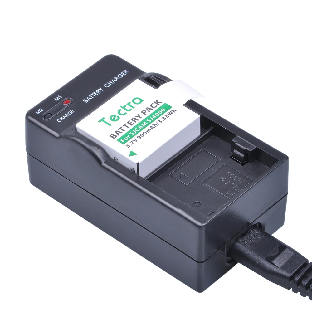 Tectra 2Pcs SJCAM SJ4000 Battery +Dual Charger US/EU for SJ 5000 SJ6000 SJ7000 SJ8000 SJ9000 SJM10 Sports Camera | Электроника