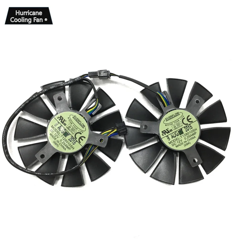 Вентилятор T128010SH 12 В 0 25a 75 мм VGA для видеокарт ASUS STRIX GTX 960 GTX950 750TI R9 370 285 охлаждающий