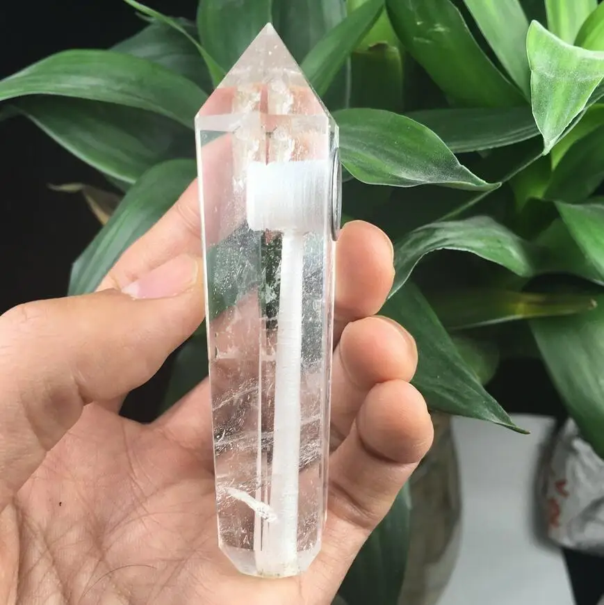 

Natural Clear Rock Quartz Crystal Smoking Pipe +2PC strainer