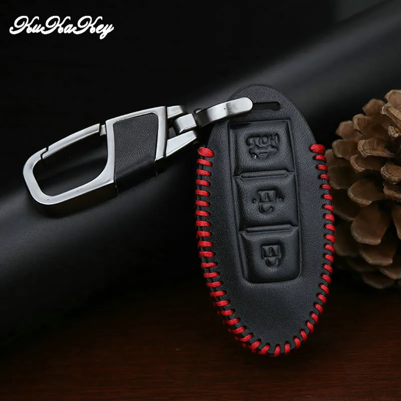 Kukakey кожа Ключи Чехол Держатель Брелок для Nissan Sylphy Максима lannia Teana X-Trail B14 N16 2016 2018