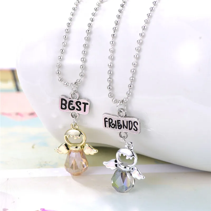 Новая мода 1 комплект (2 шт.) Кристалл Угол кулон ожерелье лучшие друзья BFF бусы