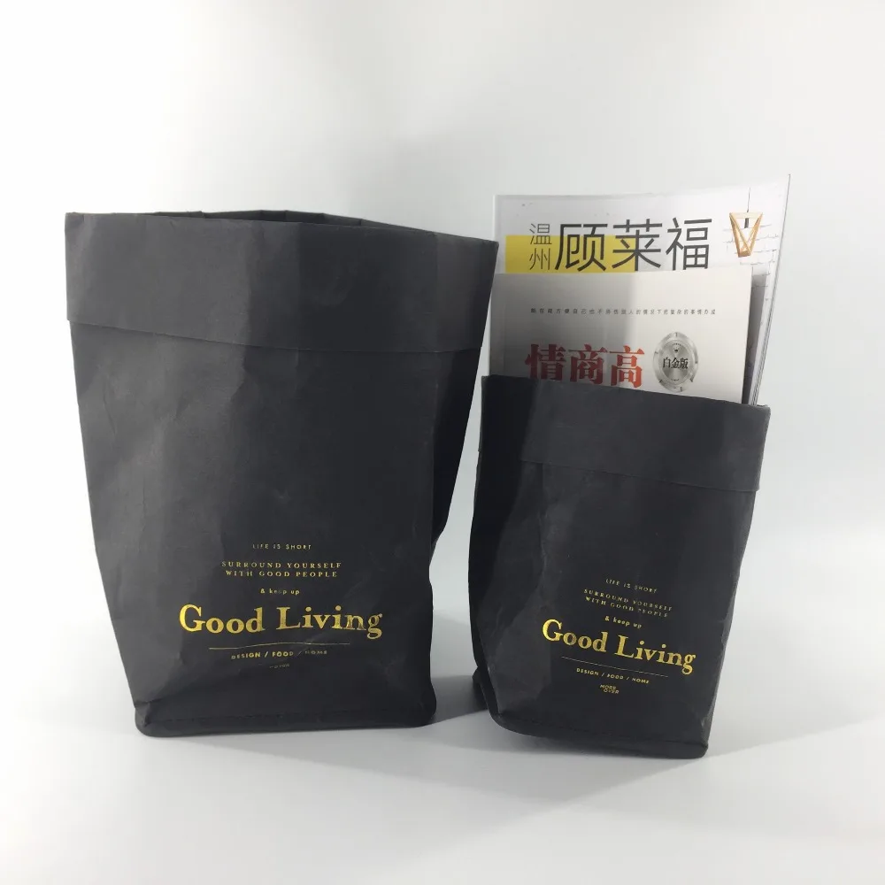 Крафт бумажный мешок в скандинавском стиле узор с английскими буквами моющийся