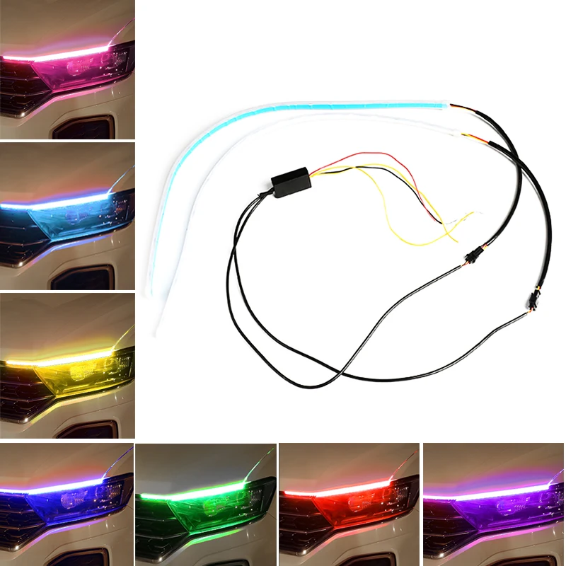 Автомобильная тонкая гибкая светодиодная лента 60 см светильник для дневного