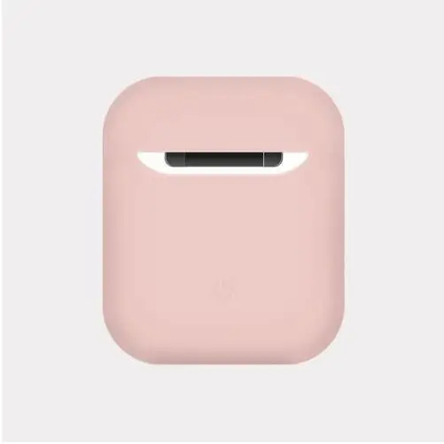 Розовый Жидкий силиконовый чехол для наушников для AirPods 1 2nd Bluetooth, беспроводные наушники, защитный чехол для зарядки, сумка для Airpods - Цвет: Розовый
