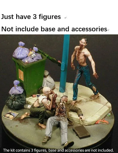 Unassambled 1/35 ночь зомби едят человек (3 цифры) статуэтка в виде набор миниатюрных