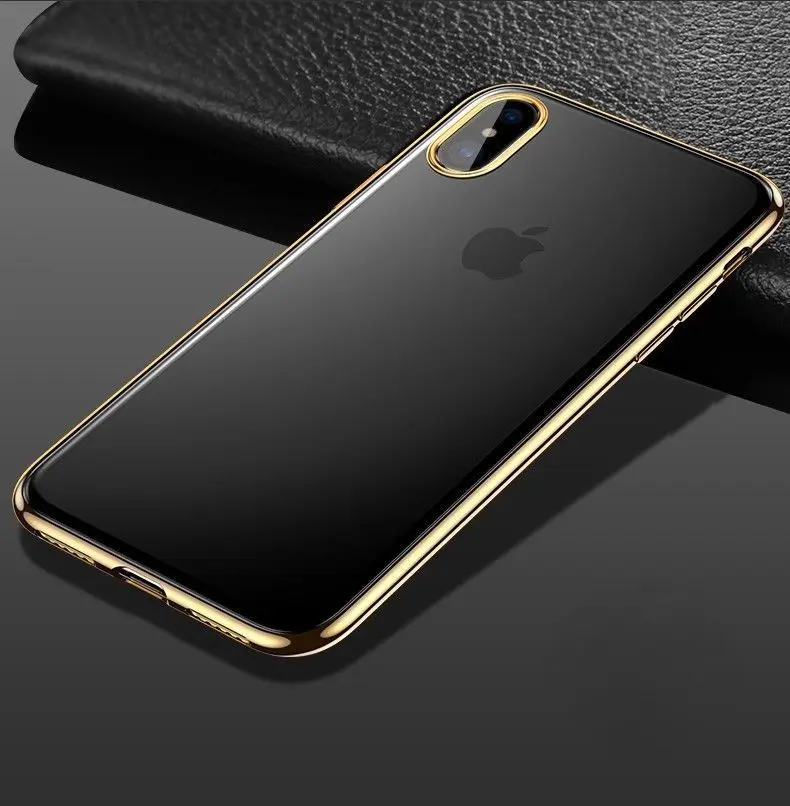 Luxury Chrome Painting Ultra Thin Clear Soft TPU Rubber Case Cover For Apple iPhone X 8 7 6 6s Plus Se | Мобильные телефоны и