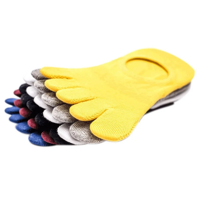 

1 Pair 6 Color Available Men's Absorb Sweat Leisure Five Toe Sport Socks Invisible Ankle Toe Socks