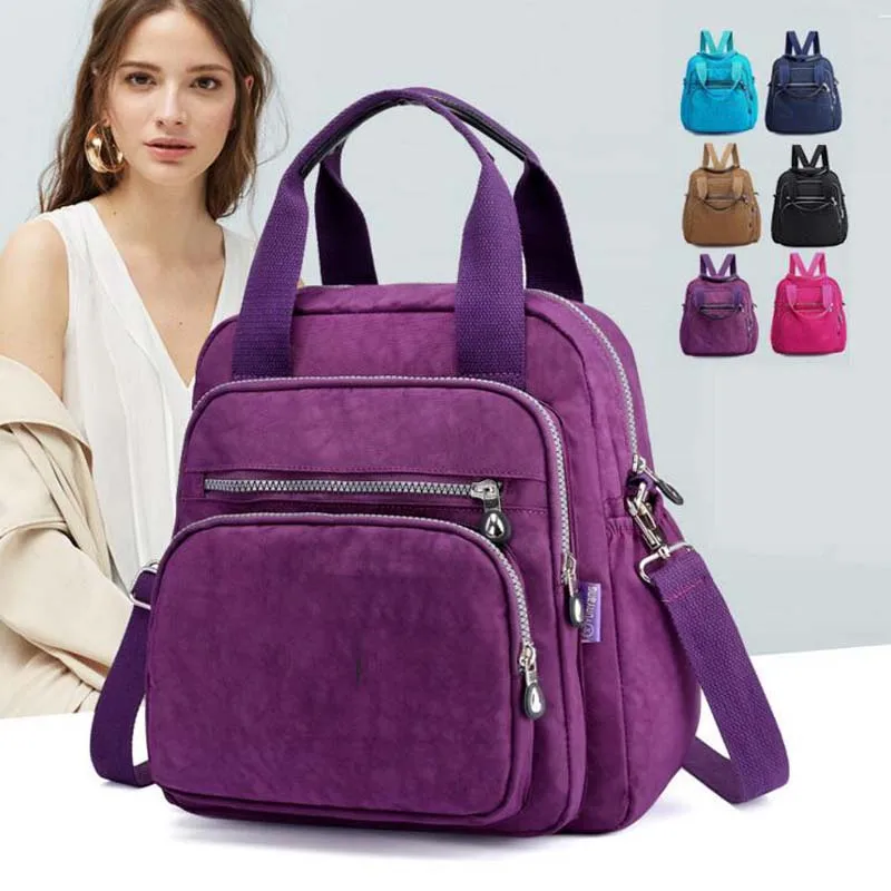 

Nylon waterproof Mummy bag shoulder slung portable large capacity handbags Travel backpack multifunction diaper bag casual