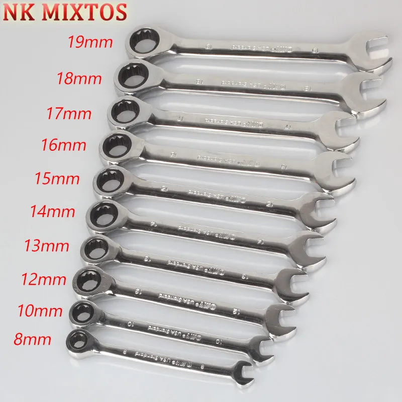 NK MIXTOS 8/10/12/13/14/15/16/17/18/19 мм комбинированный гаечный ключ Трещоточный ключ|Гаечный