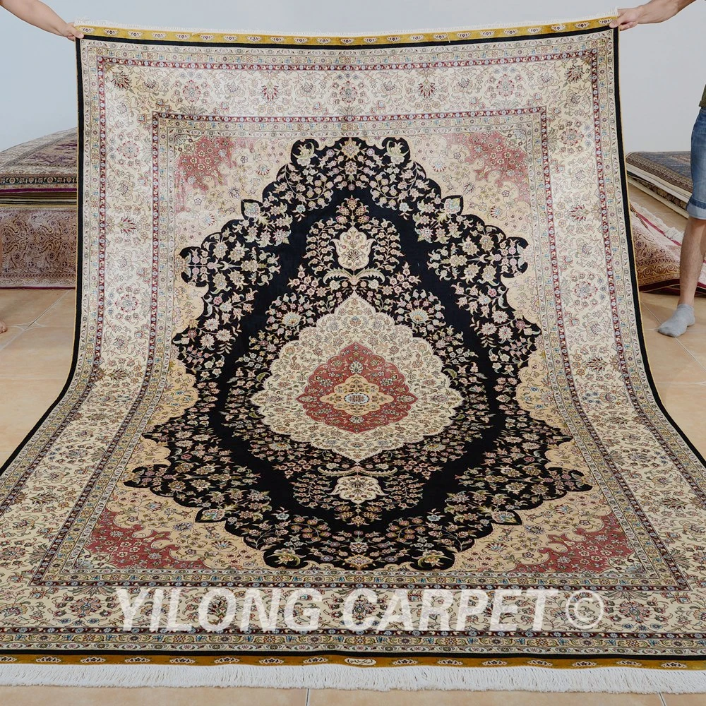 Yilong 6 'x 9' Античный шелковый ковер ручной работы для гостиной персидский