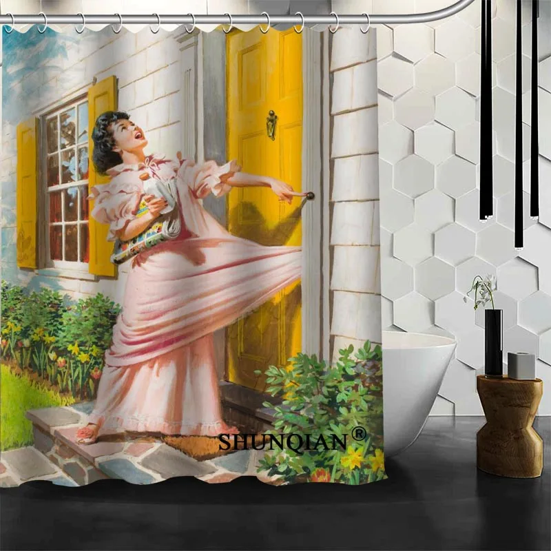Лучший Хороший пользовательский штифт ап для девочек занавески душа ванной